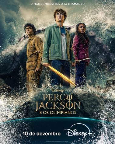 A MARÉ SUBIU ONTEM NA COMIC-CON SAN DIEGO, ONDE O DISNEY+ APRESENTOU UM NOVO TEASER DA SEGUNDA TEMPORADA DE PERCY JACKSON E OS OLIMPIANOS