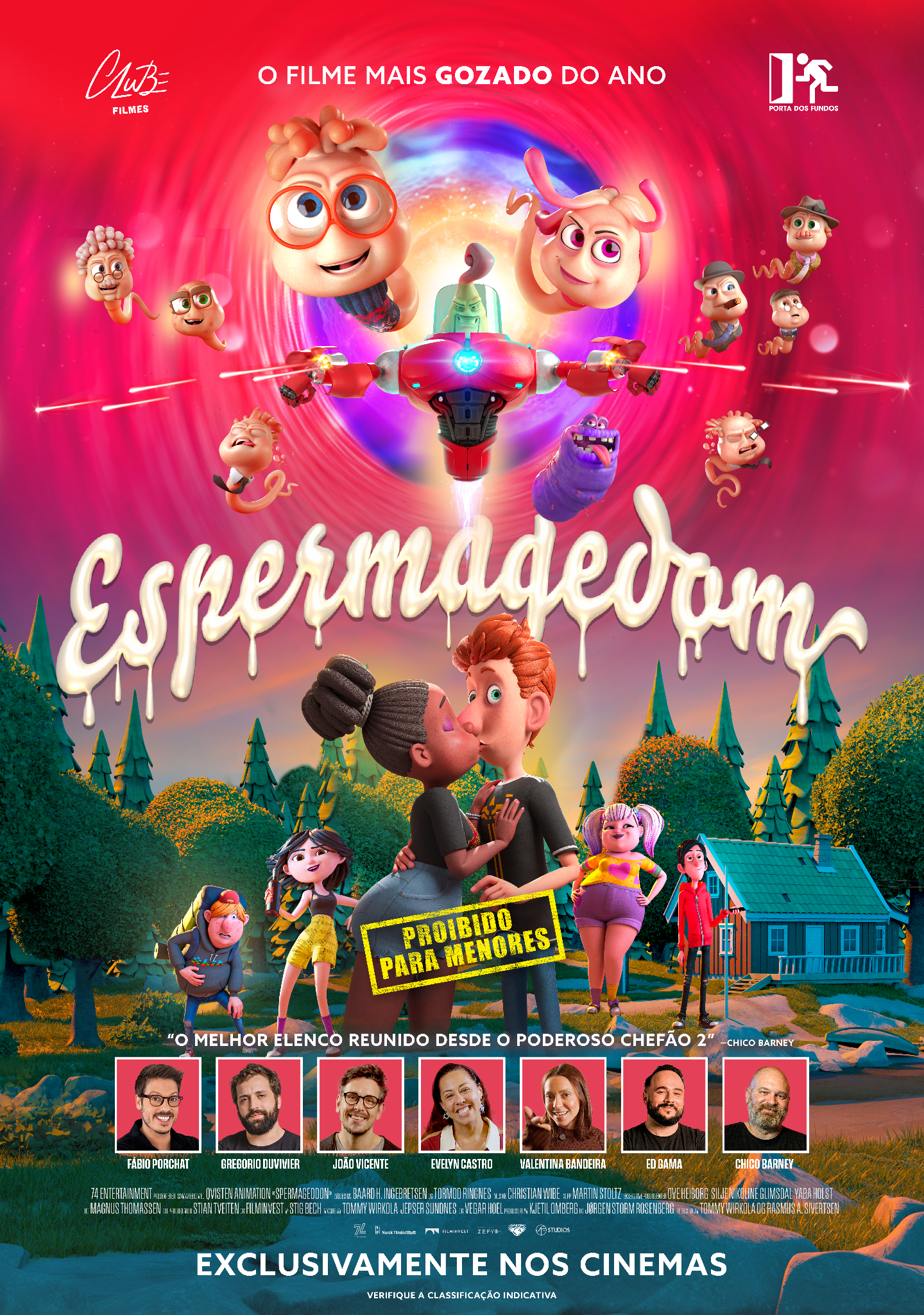​Espermagedom estreia nos cinemas com elenco do Porta dos Fundos